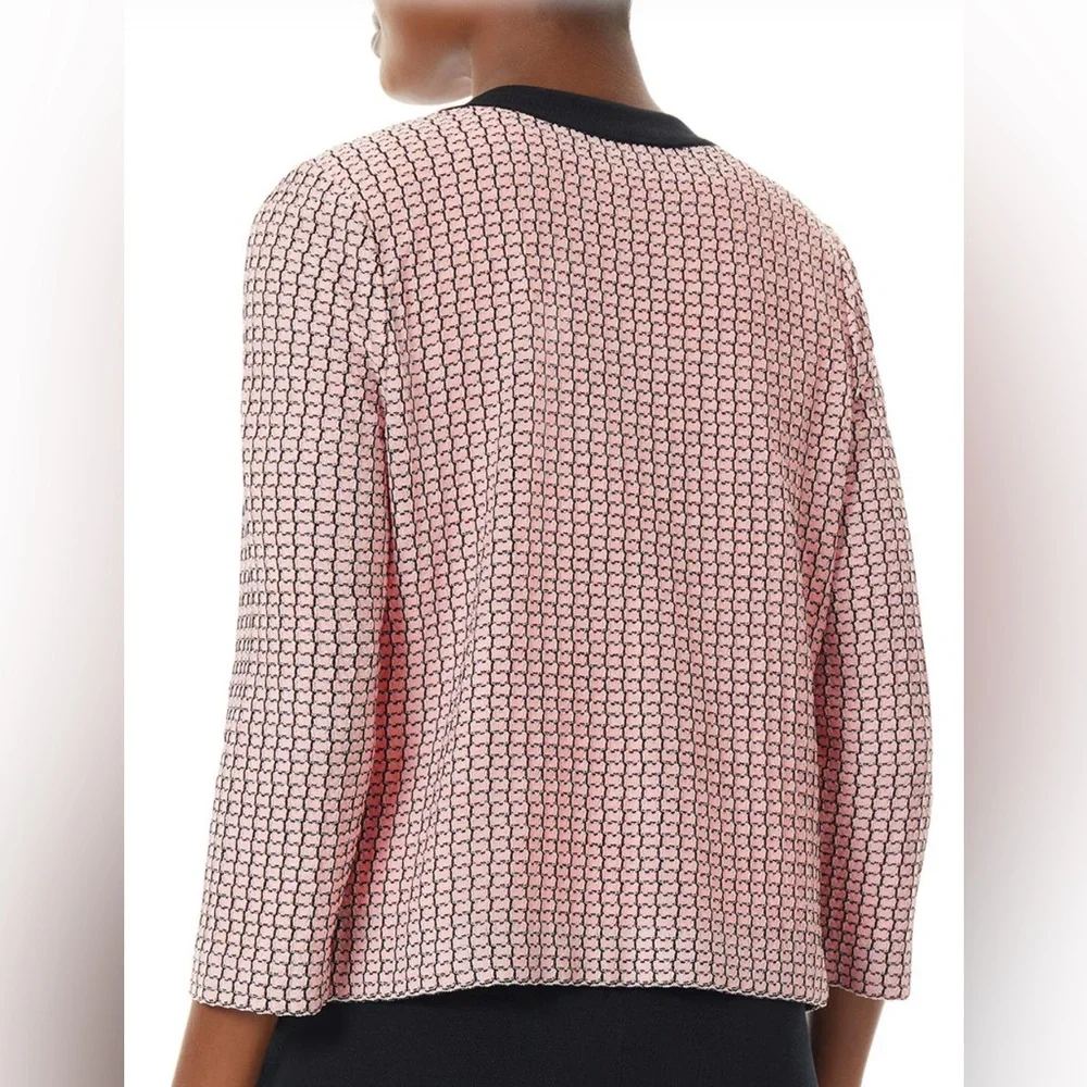 NWOT. Woman’s Ming Wang Texture Stitch Contrast Trim Knit Jacket. Size XS. - Picture 9 of 9